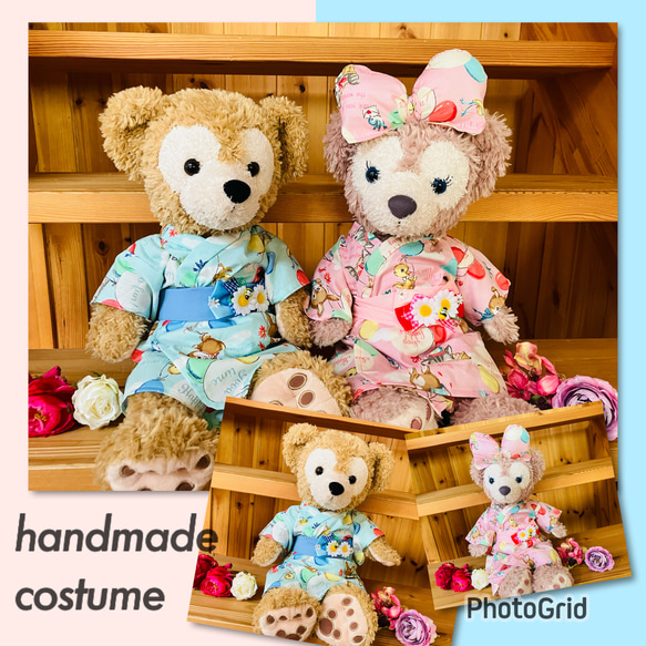 ディズニー　ダッフィー　 浴衣・帯セット M~L おそろコーデ ファッション ディズニー ダッフィー 浴衣・帯セット M~L