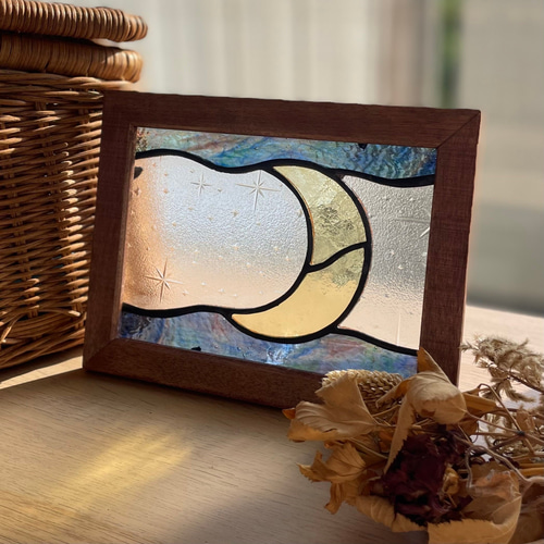 ステンドグラス 夜空の月 その他インテリア雑貨 Neeedleee 通販