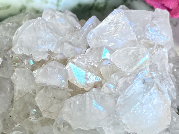 天からの祝福✨　アナンダライト　水晶　レインボークォーツ　原石　クラスター 