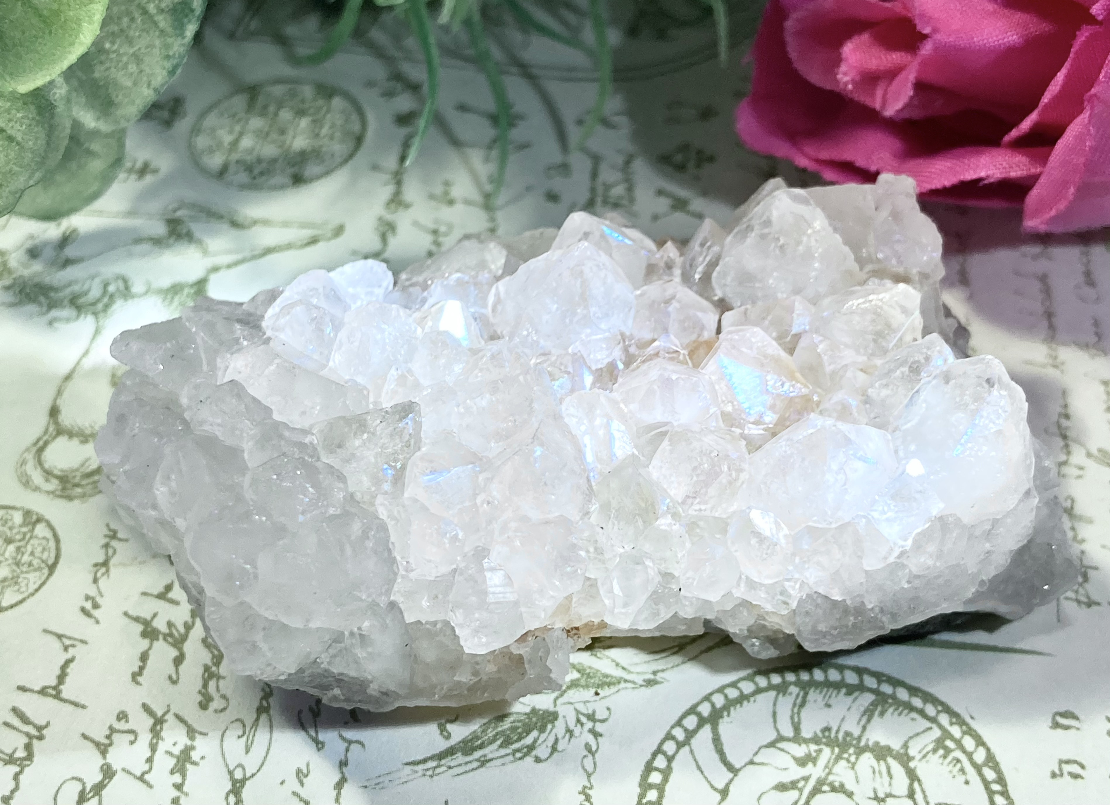 天からの祝福✨　アナンダライト　水晶　レインボークォーツ　原石　クラスター