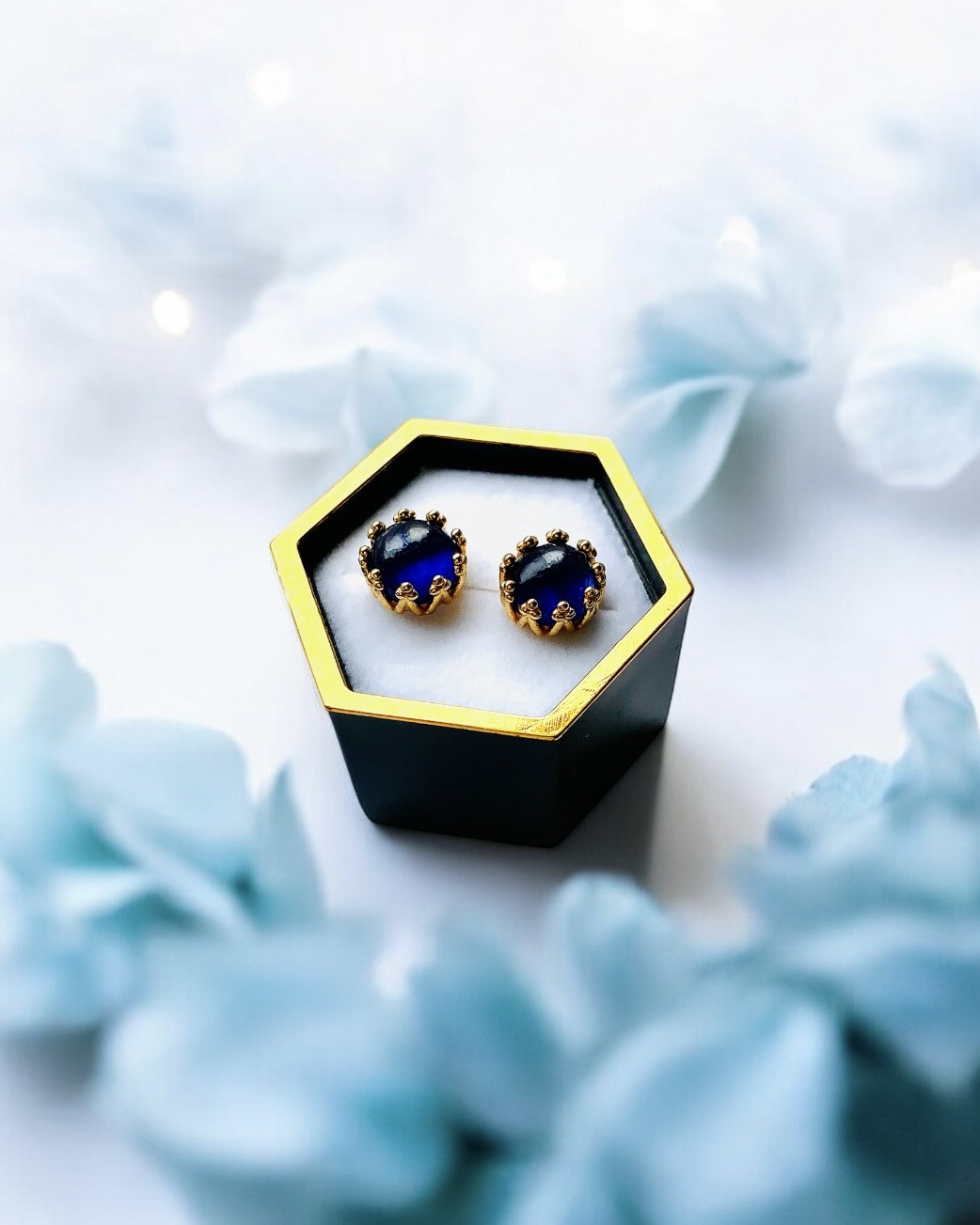 9月誕生石 サファイア silver 925 18KGP ピアス