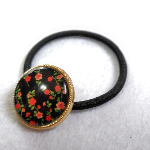 ヘアゴム No.108 レジン ドライフラワー ヘアゴム ブローチ ポニー