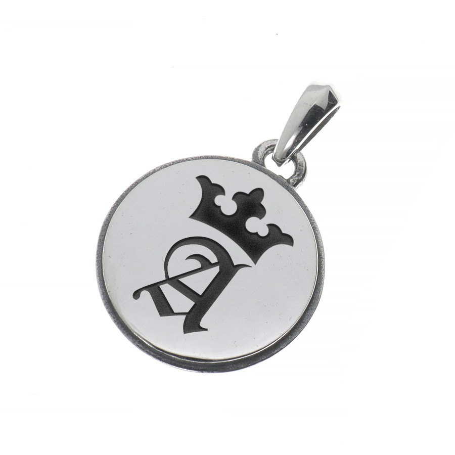 シルバー925 イニシャル コイン ペンダント トップ 刻印 彫刻 燻し アルファベット 銀92.5％