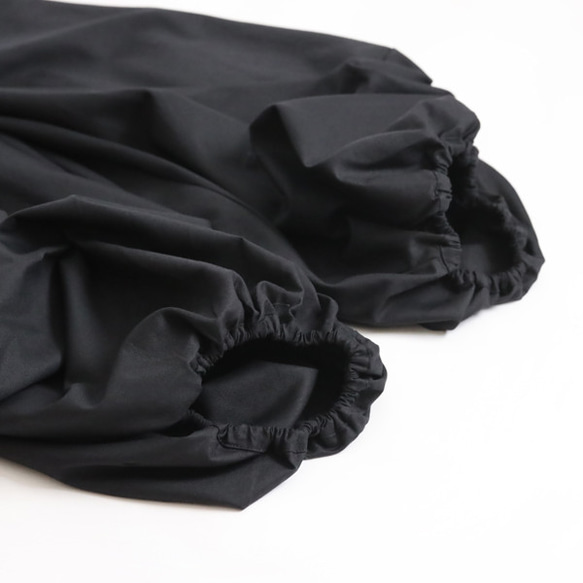 ＊新作sale　上下セットアップ　コットンMIXシャンブレー　 変形シャツ　ジャケット　禅パンツ　重ね後　黒A13B ×２ 変形 　　　　　 ■■■■■■ 花ボタン 禅パンツ シャツジャケット あえて