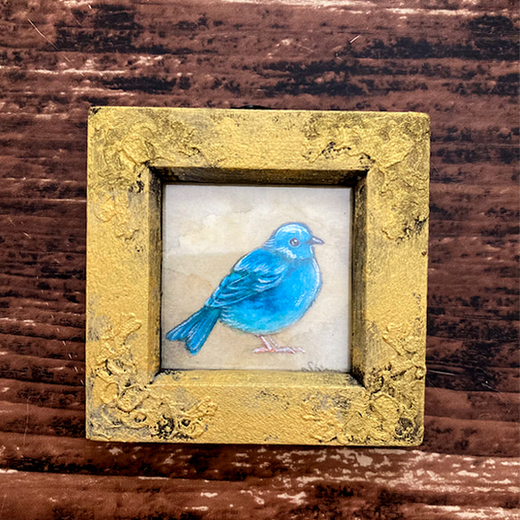 青い鳥1」 オリジナルフレーム入り /原画 アンティーク インテリア