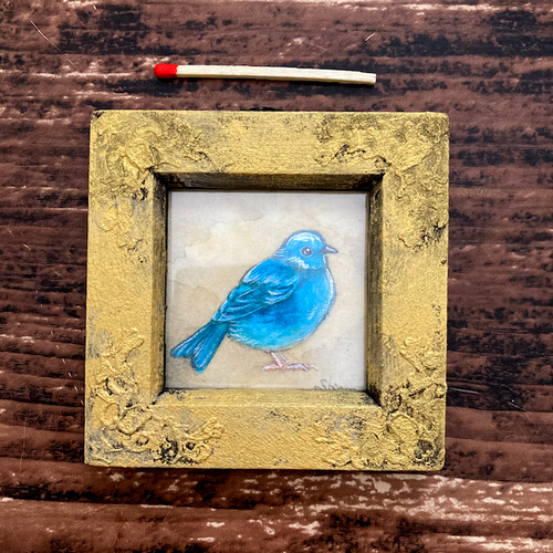 【美品】絵画　青い鳥 水彩画 美しい鳥BlueJay 絵画 makochin 通販 17811358｜Creema