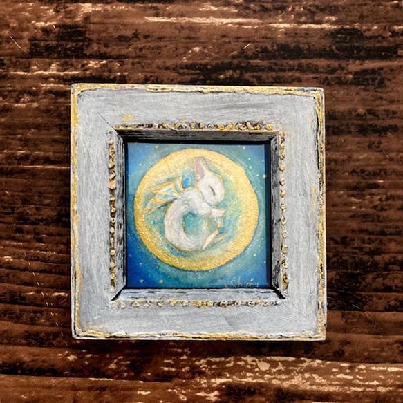 油絵◇眠りの兎◇インテリア絵画・油彩画