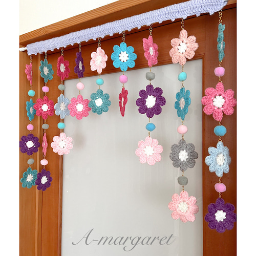 お花のカフェカーテン カーテン A-margaret 通販 18041342｜Creema