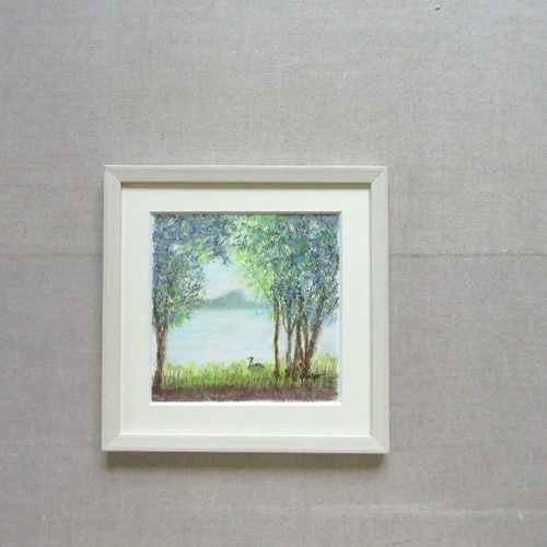 朝の湖 (クレヨン画 額縁付き） 絵画 takiyo 通販 18041447｜Creema