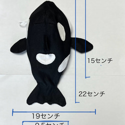 シャチさんの帆布ファスナーポーチ  SSサイズ 8枚目の画像