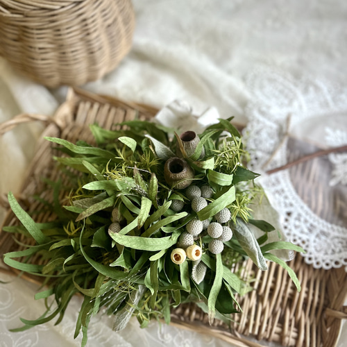 スワッグ】グリーン ガーランド ユーカリ 夏 スワッグ 草つむぎ 通販  