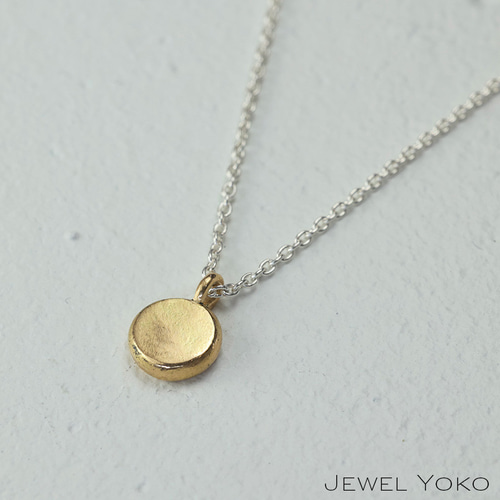 K18 silver925コンビ】doucel コンビネックレス円 丸 シンプル