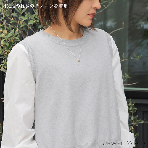 K18 silver925コンビ】doucel コンビネックレス円 丸 シンプル