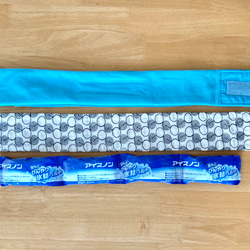ネッククーラーカバー　アイスノン首もとひんやり氷結ベルトカバー　刺繍ガーゼ　うずまき 5枚目の画像