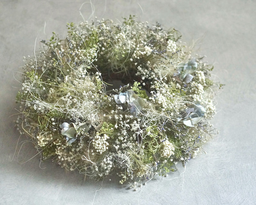 スモークツリー かすみ草 リースpg