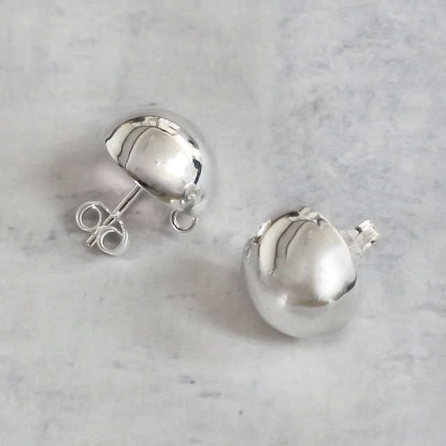 SV925製ピアス ハーフボール カン付 1ペア 0020278SVE