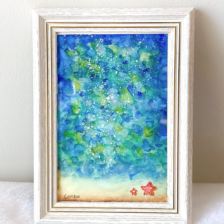 【送料無料キャンペーン】 抜け殻の油絵【琥珀殻】1点物の原画◆作者サイン入り◆額縁付属 絵画