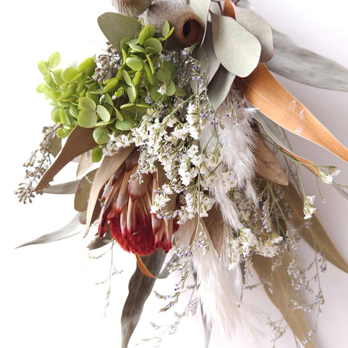 ドライフラワー スワッグ ブーケ インテリア おしゃれ プロテア プレゼント 楽天市場】ドライフラワー ブーケ 花束 スワッグ 送料無料