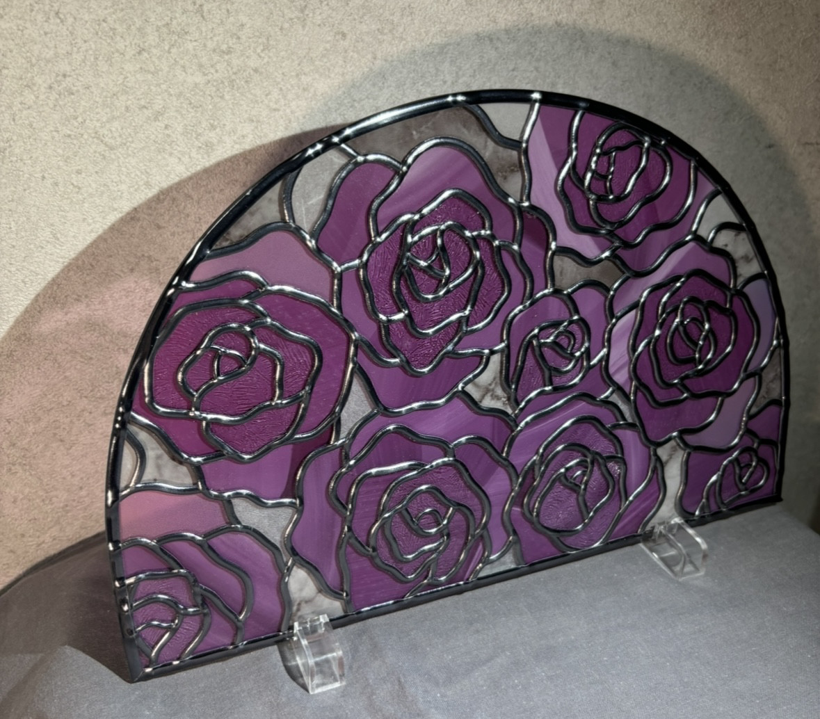 薔薇の飾り盾✳︎グラスアート作品✳︎