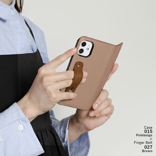 フィンガーベルト 手帳型スマホケース 本革 ほぼ全機種対応