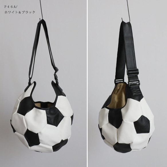 ⁂(送料無料)夏ＳＡＬＥ　Mサイズ　シュリンクPUレザー　サッカーボール　バッグ　斜め掛け肩掛けショルダー　P46A 10枚目の画像