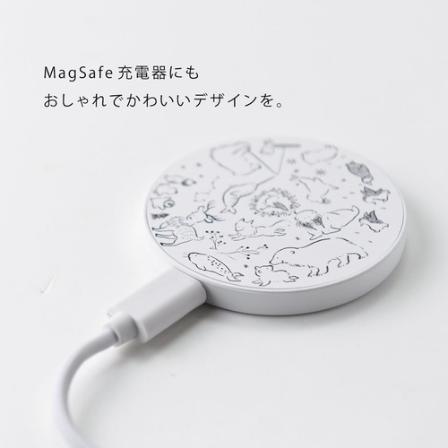 キツネのmagsafe充電器 かわいい 北欧 モバイルバッテリー・充電器