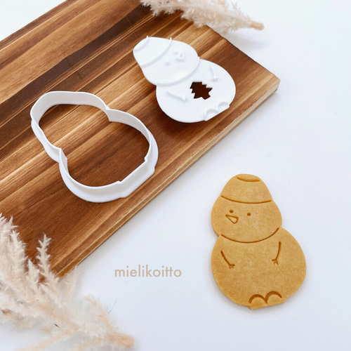 スノーマン【クッキー型・フチなしデザインクッキー型】 クッキー型