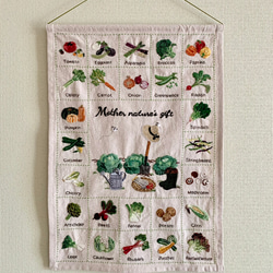 大地からの贈り物〜野菜の刺繍タペストリー その他インテリア雑貨 momo
