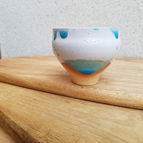ぐい呑み 青いぐい呑み【海の雫・ぽたりじわり】焼酎 泡盛