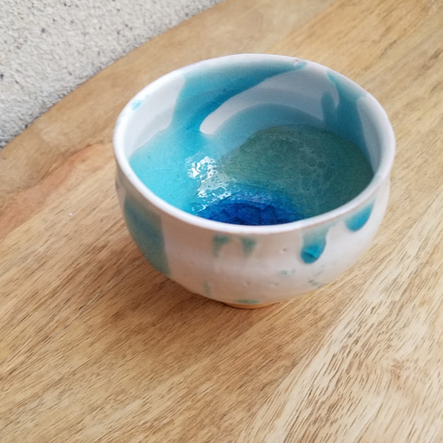 ぐい呑み 青いぐい呑み【海の雫・ぽたりじわり】焼酎 泡盛