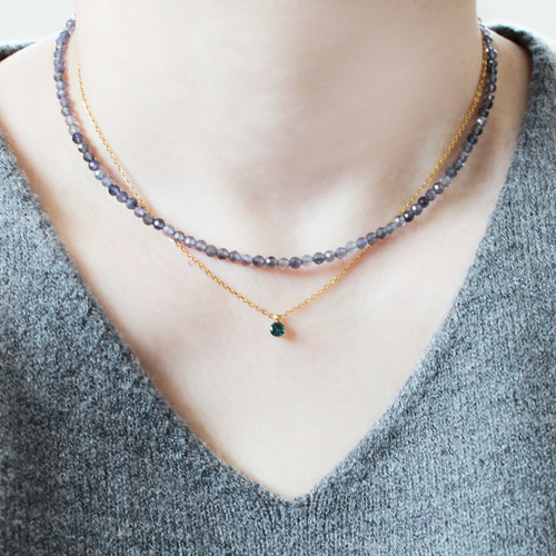 選べるカラー】ロンドンブルートパーズ 一粒ネックレス デイリーアクセ