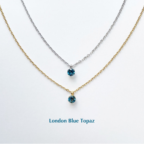 選べるカラー】ロンドンブルートパーズ 一粒ネックレス デイリーアクセ