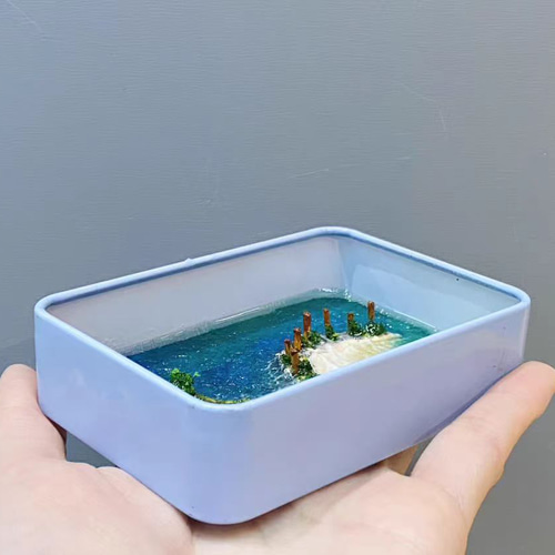 ミニチュア 海アート 砂浜 島 風景 庭園 手作り レジン ハンドメイド
