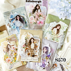 送料無料【S570コラージュ素材】海外PET和紙シール アソート 人物