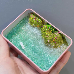 波アート ティッシュボックスNo．1☆エポキシレジン その他