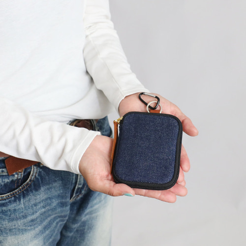 Ｉ83 デニムリメイク キーリング付き ポーチ ♡ ネコ CAT I83 デニムリメイク キーリング付き ポーチ ♡ ネコ CAT - メルカリ