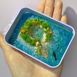 ティッシュボックス　波レジン　アート 波アート ティッシュボックスNo．1☆エポキシレジン その他