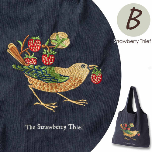 Jubilee ウイリアム・モリス柄 刺繍トートバッグ エコバッグ 60×40cm