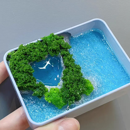 ミニチュア 海アート 箱庭 島 砂浜 レジン ハンドメイド インテリア