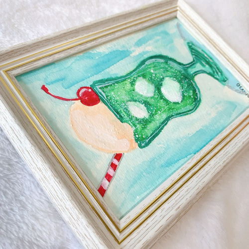 透明水彩画原画一点物デルフト焼きの花瓶と春の精② 透明水彩画原画一点物デルフト焼きの花瓶と春の精② （透明