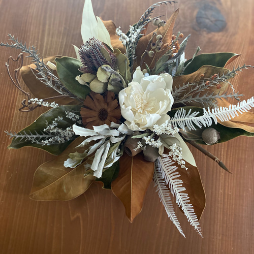 マグノリアのドライフラワー壁掛けアレンジメント ドライフラワー 店舗