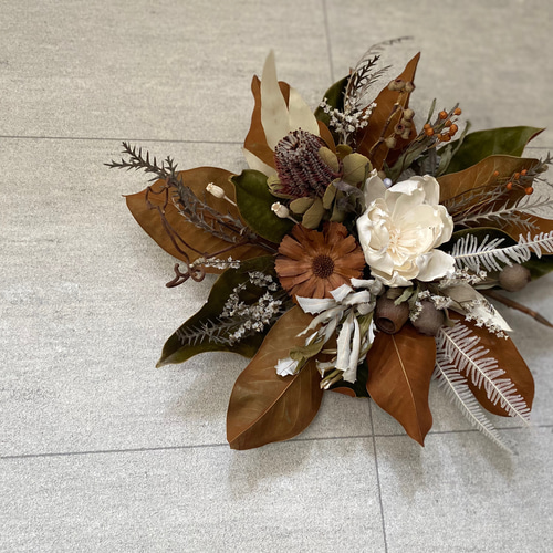 マグノリアのドライフラワー壁掛けアレンジメント ドライフラワー 店舗