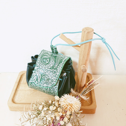 送料込】 革 レザー アクセサリー 巾着小物入れ 巾着袋 レザークラフト