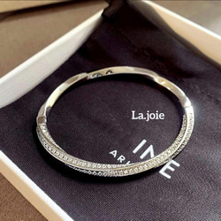 SONA 人工ダイヤ twist Argent ブレスレット Bracelet  silver925 2枚目の画像