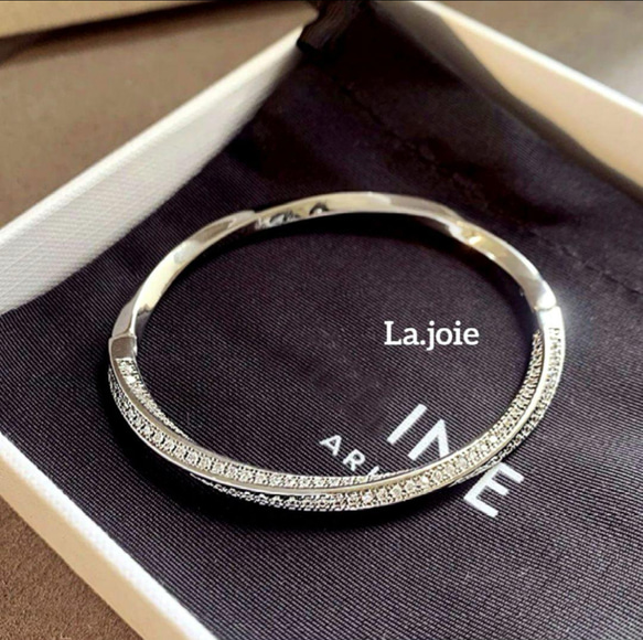 SONA 人工ダイヤ twist Argent ブレスレット Bracelet  silver925 2枚目の画像