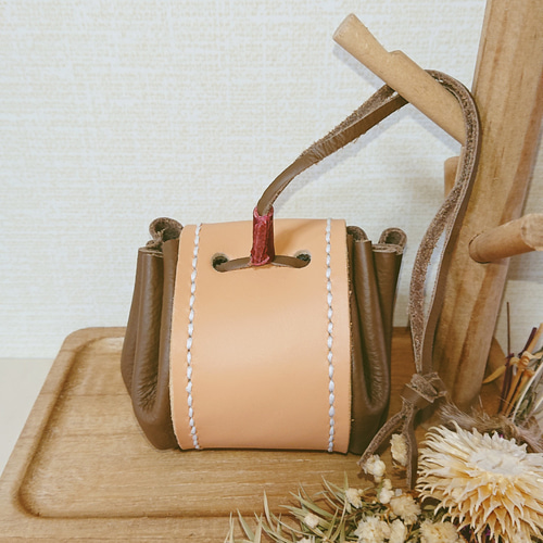 専用出品】ハンドメイド レザー 巾着袋