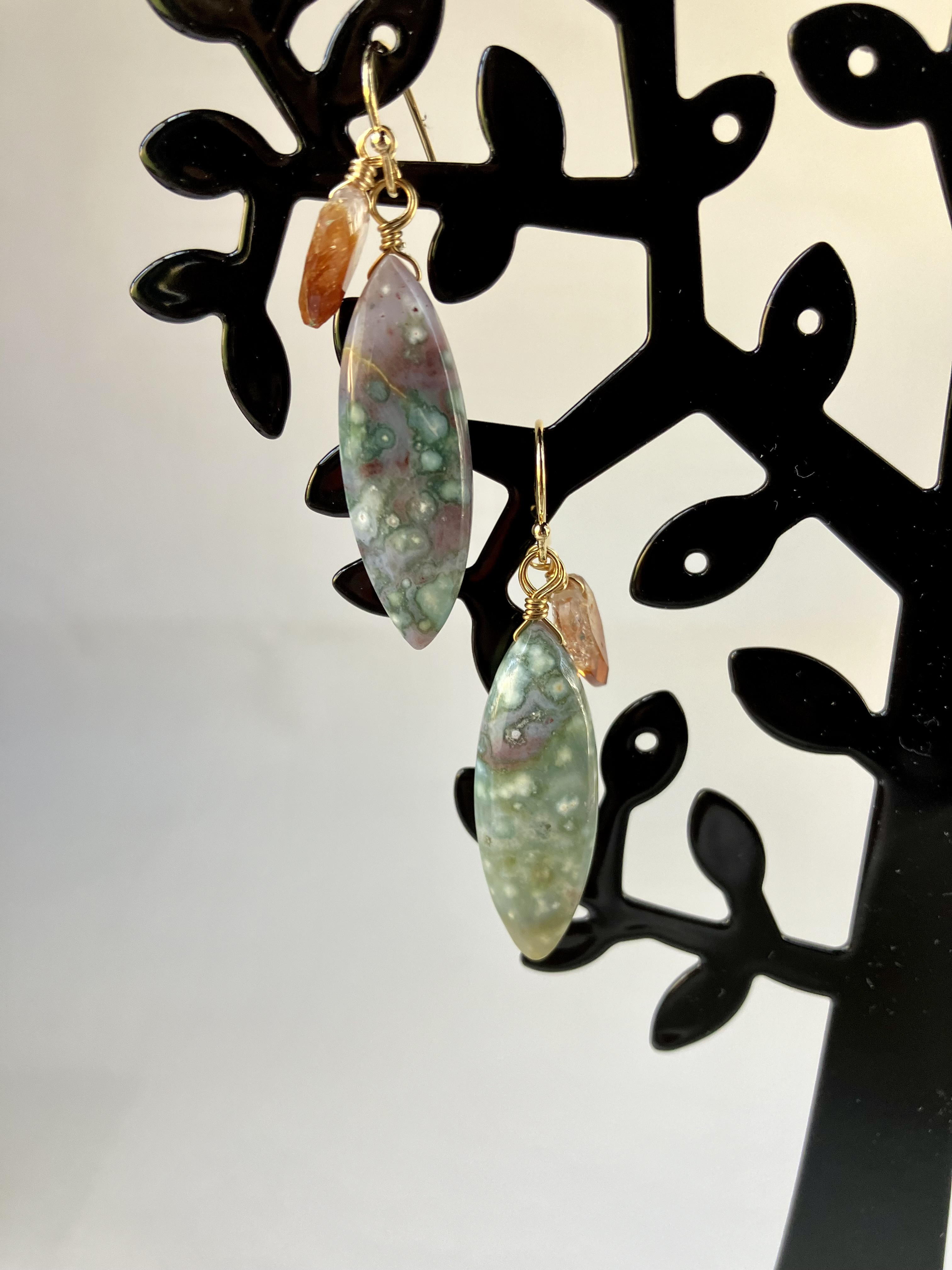 オーシャンジャスパーのピアス 4,200円