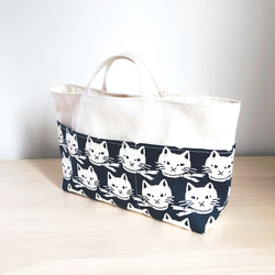 スカーフを巻いたねこのバッグインバッグ トートバッグ ミニトート 3枚目の画像
