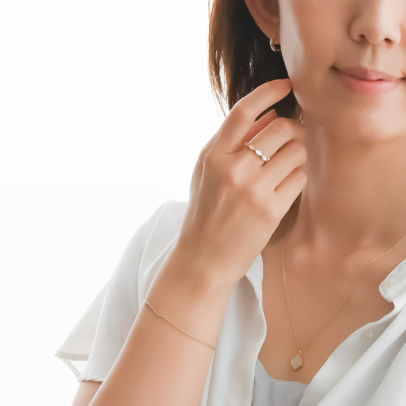 【送料無料】フリーサイズリング マザーオプパール　mother of pearl marquis 10枚目の画像