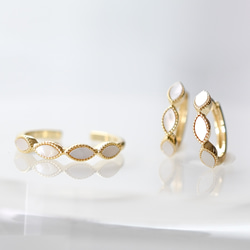 【送料無料】フリーサイズリング マザーオプパール　mother of pearl marquis 14枚目の画像